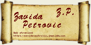 Zavida Petrović vizit kartica